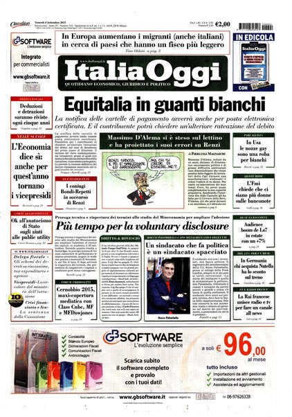 Italia oggi : quotidiano di economia finanza e politica